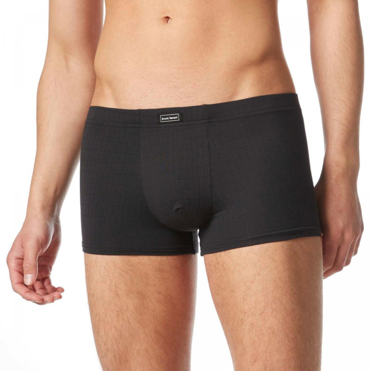 bruno banani Check Line 2.0 Hipshort schwarz (90% Polyamid, 10% Elasthan) S / Schwarz