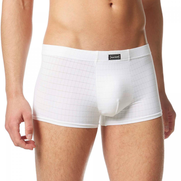 bruno banani Check Line 2.0 Hipshort weiß (90% Polyamid, 10% Elasthan) S / Weiss