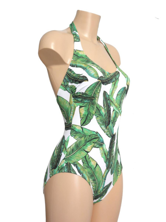 WASSERSTOFF 43 425 Badeanzug Neckholder Banana Leaves (92% Polyamid, 8% Elasthan) 44/XXL