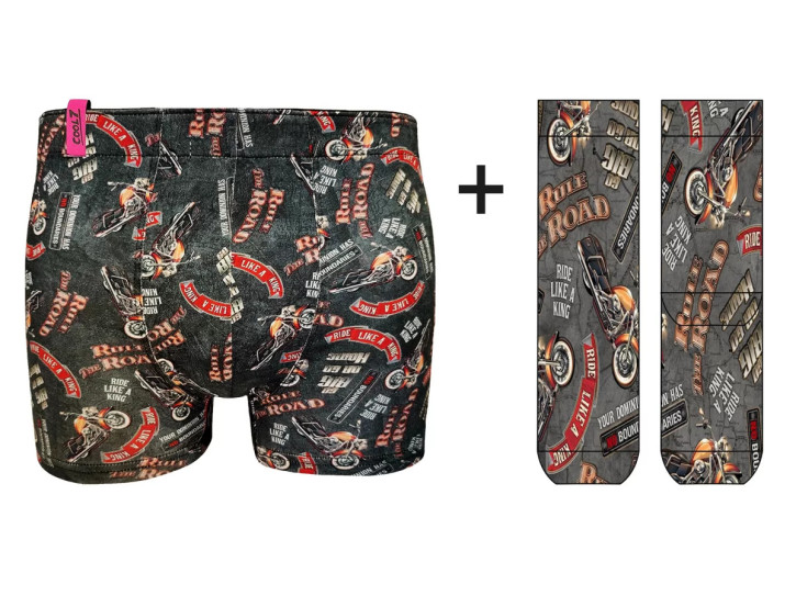 cool7 RULE THE ROAD Boxer + Socken Set (95% Baumwolle, 5% Elasthan) S