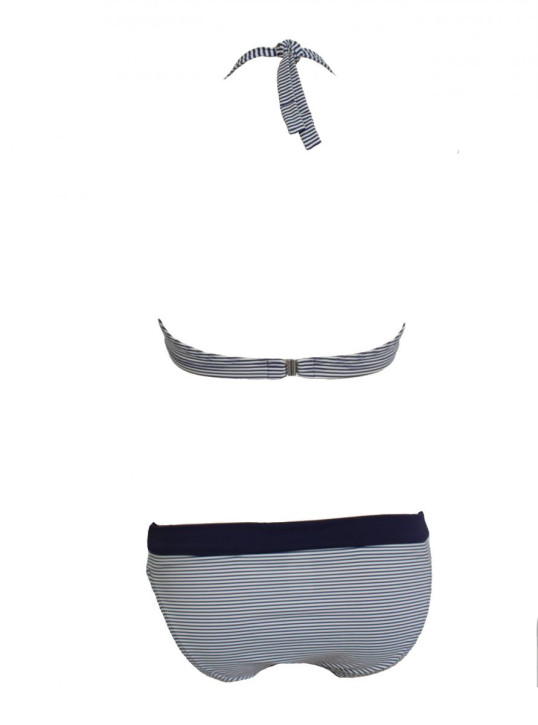 WASSERSTOFF Neckring Bikini St. Tropez marine-cream 43950-B (92% Polyamid, 8% Elasthan) 38/M