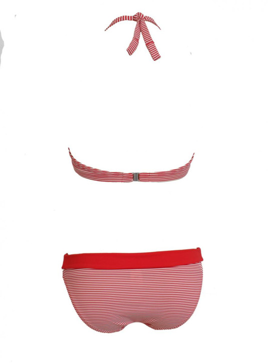 WASSERSTOFF Neckring Bikini St. Tropez red-cream 43950-B (92% Polyamid, 8% Elasthan) 36/S