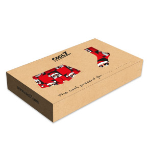 cool7 SANTA LOOKS OUT Boxer + Socken Set (95% Baumwolle, 5% Elasthan) M