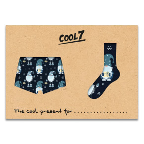 cool7 SCANDI GNOMES Boxer + Socken Set (95% Baumwolle, 5% Elasthan) M