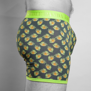 Swole Panda Leaf Print Bamboo Boxers (95% Bamboo-Viskose, 5% Elasthan) L