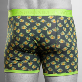 Swole Panda Leaf Print Bamboo Boxers (95% Bamboo-Viskose, 5% Elasthan) L