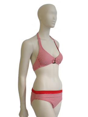 WASSERSTOFF Neckring Bikini St. Tropez red-cream 43950-B (92% Polyamid, 8% Elasthan) 36/S