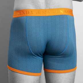 Swole Panda Blue Chevron Bamboo Boxers (95% Bamboo-Viskose, 5% Elasthan) L